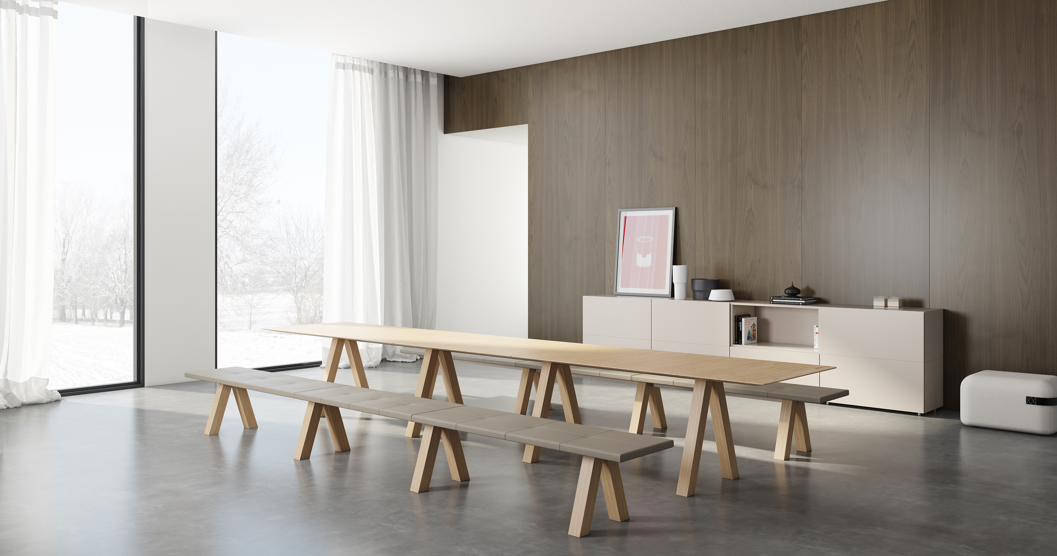 华体app网页版 - 坐具|长凳|办公家具|华体（中国）家具|Trestle bench 长凳