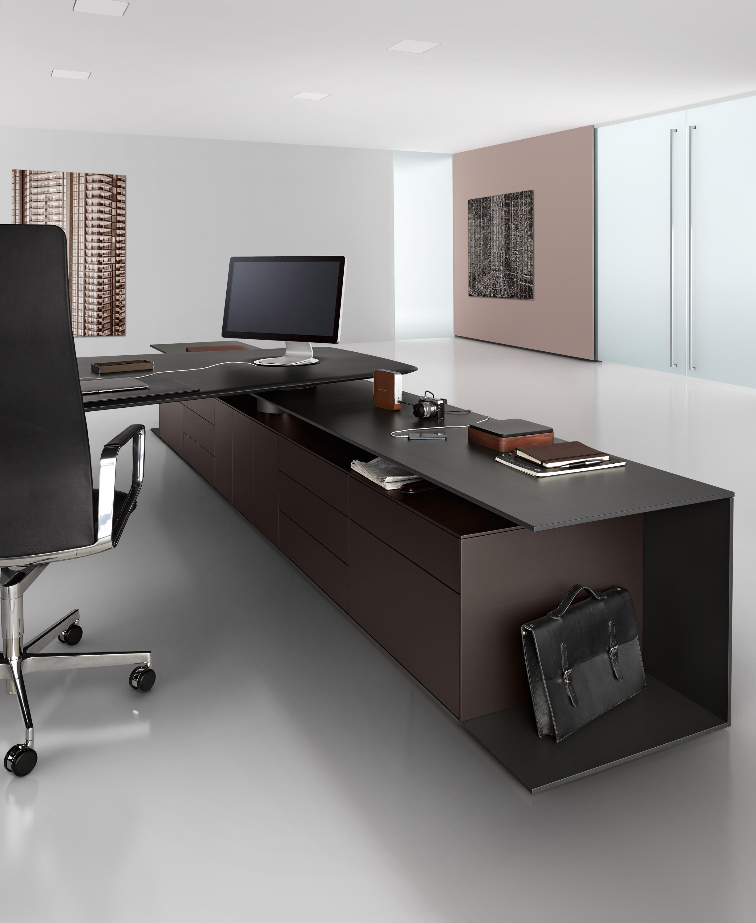 办公台|时尚大班台|办公家具|华体（中国）家具|KEYPIECE COMMUNICATION DESK.大班台