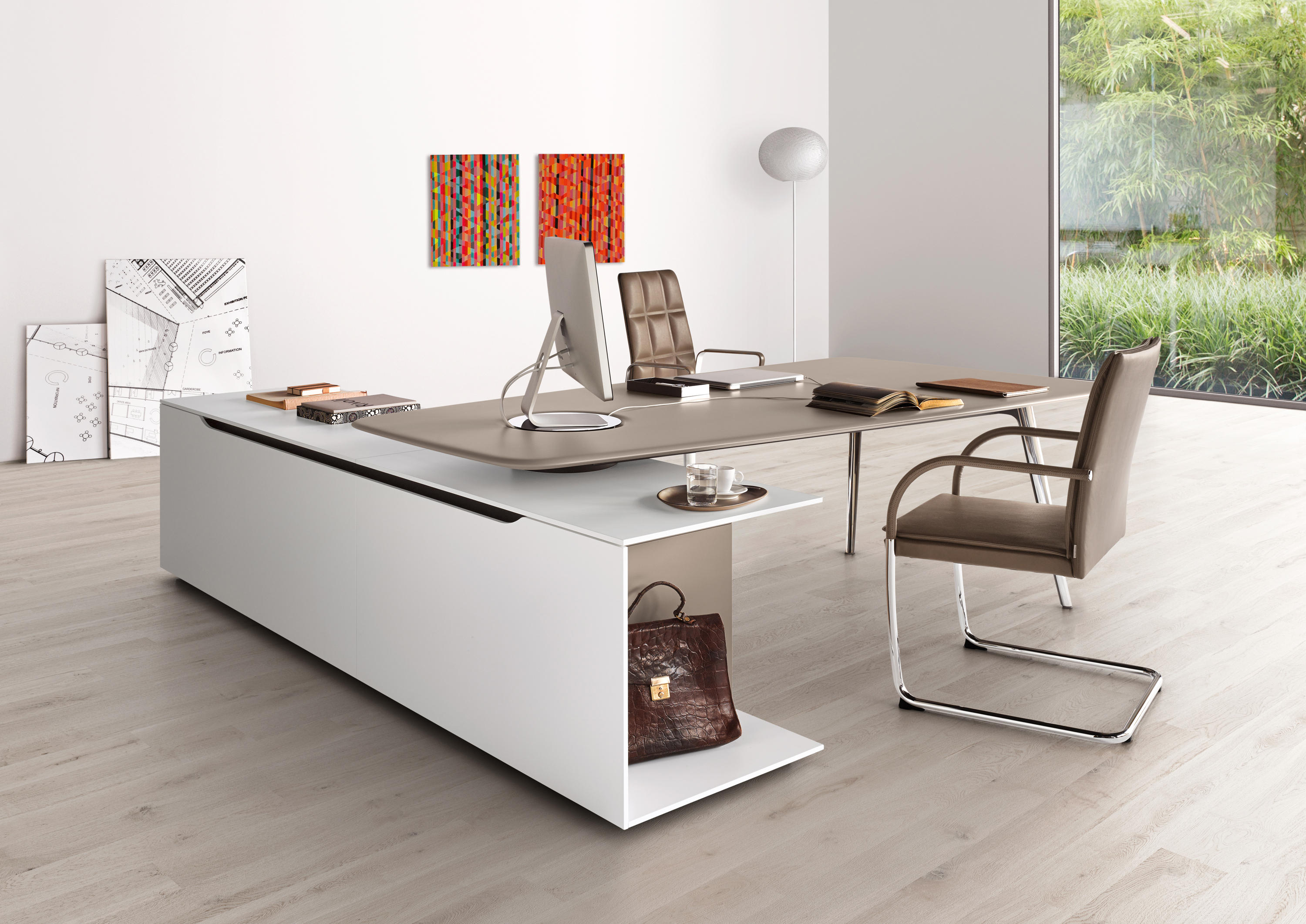 办公台|时尚大班台|办公家具|华体（中国）家具|KEYPIECE COMMUNICATION DESK.大班台